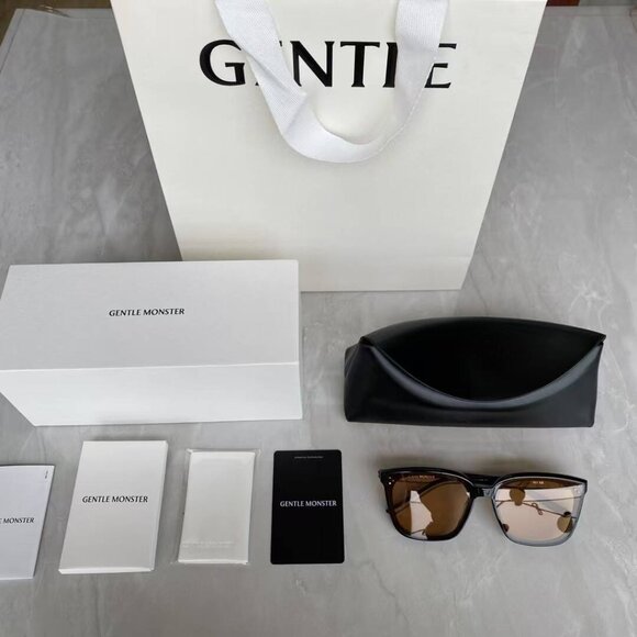 Gentle Monster Statement Square Frame Sunglasses Brown Lens main image 4